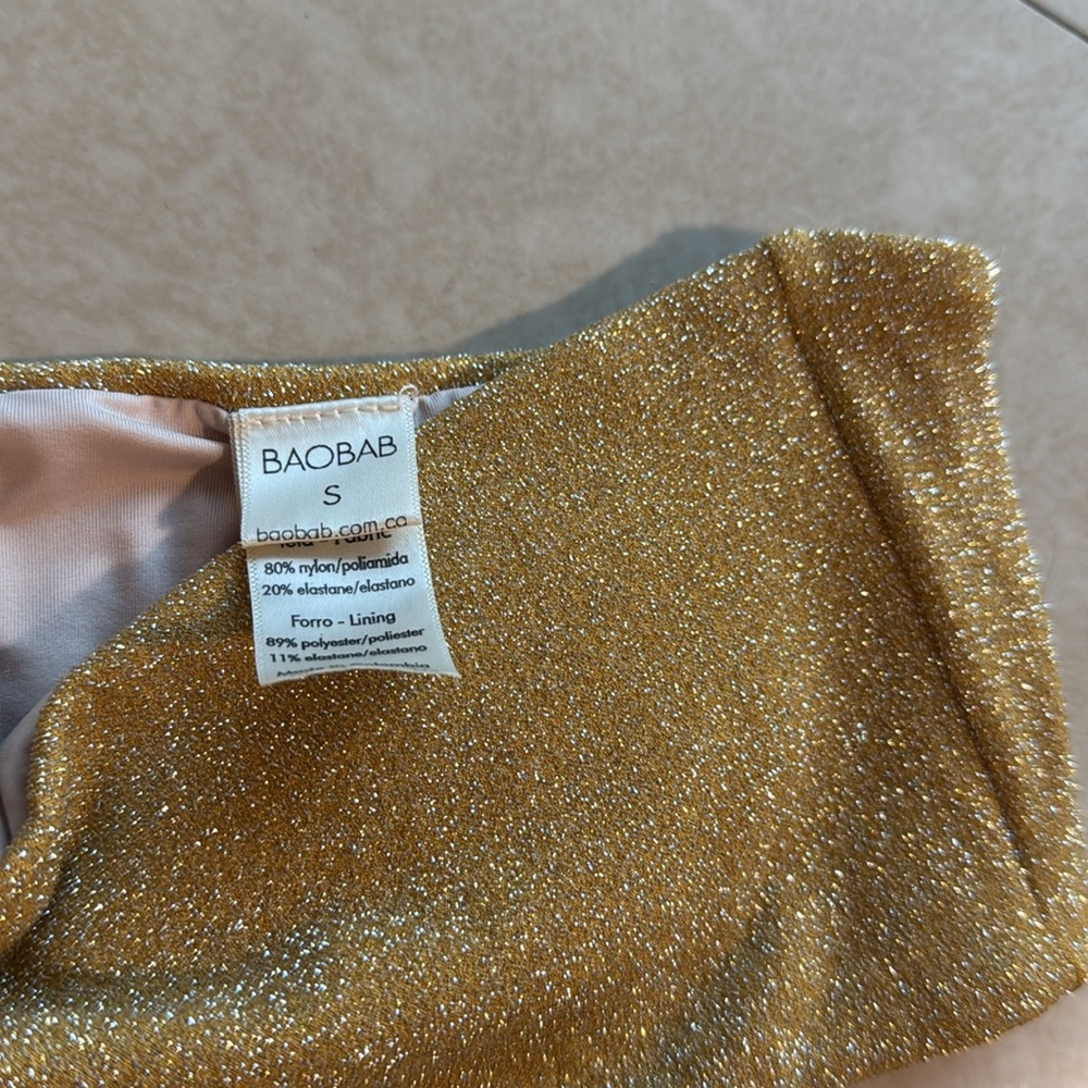 Gold Baobab Bikini and skirt set XS/S | resortwear, vacation, luxury, glam - Picture 4 of 7